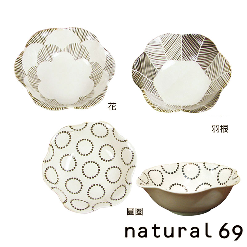 natural69-粉引釉 六角壓花小碗-130*H40mm